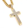 Pendentif Colliers Bling Haute Qualité Croix Forme Collier Avec Lisse 4mm Corde Chaîne Ras Du Cou Mode Hip Hop Style Bijoux Hommes Femmes