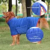 Vêtements pour chiens Chiens Peignoir Vêtements pour animaux de compagnie Microfibre Absorbant Taille réglable Serviette de toilette Absorber l'eau après le bain Séchage rapide