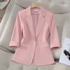 Kvinnors kostymer 2024 Spring Summer Formal Blazers Jackor Coat For Women Professional Office Ladies Business Work Wear Career Interview