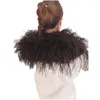 Scarves Fluffy Real Ostrich Feather Bridal White Shawls Fur Shoulder Wraps Winter Wedding Evening Party Cape