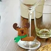 Vinglas 6st jultomten Moose-Snowman Drink Markers Set for Christmas Holiday Party Glass