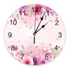 Wanduhren Valentinstag Aquarell Blumen Liebe Grüne Blätter Uhr Moderne Stille Wohnzimmer Wohnkultur Hängende Uhr