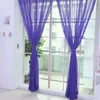 Gardin 1 datorer Färgglada rena tyllgardiner Polyester Solid Color Rod Pocket Curtain For Bedroom Kitchen Living Room Rum