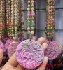 Hängen Yanyuan Agate Jade Flower Fox hänge snidade kvinnor smycken ädelstenar Tillbehör Energy Gemstone Charm Real pärlhalsband