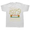 Мужские футболки, выпущенные в 1979 году, ограниченный выпуск, 44-й день рождения, футболки с кассетной лентой, топы с круглым вырезом и короткими рукавами, модная футболка, повседневная базовая