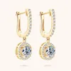 Anziw Women Hoops 925 Silver Gold Drop Earrings Dangle Real Earring Original GRA Certified Wedding Jewelry Gifts 240219