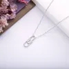 Hangers Moonmory 100% 925 Sterling Zilver Kristal Paperclip Hanger Ketting Voor Vrouwen Fijne Hals Ketting Verstelbare Sieraden Kerstcadeau