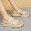 Zapatos de vestir para mujer a la venta 2024, sandalias de un Pedal de alta calidad para mujer, sandalias de verano con punta abierta, plataforma femenina sólida, playa informal