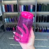 16オンス色の昇華ガラスガラスタンブラー色付きプラスチックのふたブランクカラフルなガラスメイソンジャーリビークーラーコーラビールフード缶5色