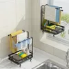 Küche Lagerung Waschbecken montiert Desktop Anti-Rost Geschirrtuch Rack Wand Organizer Schwamm Trocknen