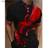 Herren-T-Shirts, modisches Herren-Poloshirt, 3D-Seidendruck, Sommer, lässig, kurzärmelig, Straßendesigner, übergroßes Hemd, hochwertige Herrenbekleidung Q240220