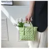 Totes Summer Trend en geweven andbag Square Lile Basket 2024 Nieuwe stro leuke kleurrijke tassen undred Collision Color oliday Beac BagH24220