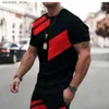 Men's T-Shirts Summer T Shirt For Men Plaid Stripe Print High-quality Mens Clothing Everyday Casual Top Holiday Travel Short-sleeved T-shirt Q240220