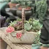 Planters POTS RATTAN HANDFLUMER KASSVAS VASE SUCENT AVTAGNA BLOMSPOT STOARE GARDEN GARDEN DECORATIVE Tillbehör Vaser Droppleverans Dhixj