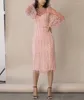 Casual Dresses 2024 Full Sleeve Transparent Mesh Fabric Tulle Banquet Party Maxi Sexig Shinny Young Lady Dress