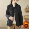 Women's Jackets Vintage Light Thin Cotton Jacket Long Sleeve Casual Loose Padded Short Coat Women Fashion Winter Office Daily Streetwear