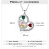 Pendants JewelOra Personalized Mother Kids Name Heart Pendants Custom Birthstone Necklaces for Women Anniversary Gift for Grandma Mom