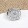 Designer David Yumans Yurma Yurma Jewelry Square 17mm Zircon Imitation Diamond Style Fashion Twisted Thread Ring Smycken