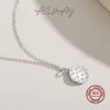 Necklaces Ailmay Clear Zircon Fashion 925 Sterling Silver Round Pendant Necklace For Women Girl Dazzling Statement Hypoallergenic Jewelry