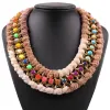 Halsketten, modisch, bunt, Harz, Goldkette, String, Statement-Kragen, Choker-Halskette für Damen, neues neuestes Modell, Schmuck