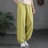 Pantaloni da donna 2024 Vintage Solid Casual Cotton Harem Abbigliamento donna Pantaloni larghi Moda elegante Comfort Bloomers femminili