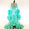 Dresses Maternity Sexy Feather Flare Sleeve Robes Women Long Tulle Dresses Pregnant Women for Baby Shower Photography Props Accessories