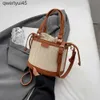 Umhängetaschen 2023 Kordelzug Stroh Eimer Soulder Taschen für Frauen Top andle Taschen Sommer Beac Raan Boo Casual Woven Taschen Weibliche andbagH24220