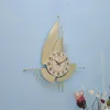 Wall Clocks Iron Clock Loudspeaker Mute Sailboat Decor Colck Modern Minimalist Study Decorations Hanging Room