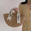 Designer casual férias praia sacos de ombro carta lenço de seda portátil palha tecido saco versátil semi circular mulheres rattan bolsas sacos de compras bolsas