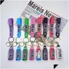 Party Favor Keychains Lanyards Prime Drink Rubber Keychain Cute Bottle Key Chains Ornament Car Bag Pendant Keyring Drop Delivery Home Dhyzr