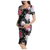 Robes 2021 été femme robe maman vêtements grossesse robes de maternité été Floral mode imprimer robes de grossesse vêtements robe femme