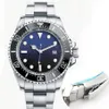 Herenhorloges 44 mm diepe keramische lunette Sea-dweller saffier cystal roestvrij staal glijslot massieve sluiting automatisch mechanisch heren225l