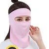 Bufandas Protección Cara Cubierta Color Sólido Escudo Al Aire Libre Hombres Pesca Máscara Womne Escote Verano Protector Solar Seda