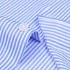 Camisas masculinas clássicas com punhos franceses, camisa listrada com bolso único, ajuste padrão, manga comprida, negócios, social, formal, abotoaduras