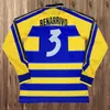 1998 1999 2000 Parma Calcio Maglie da calcio da uomo CRESPO CANNAVARO BAGGIO ASPRILLA Home Maglia da calcio gialla blu Manica corta Adulto