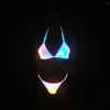 Women's Swimwear Colorful Reflective Sexy Bikini Sets Women Night Club Reflect Light Bikinis Fashion Swimsuit Beach Outfits For