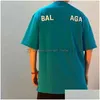 Camisetas para hombres Diseñador Nciagas Camiseta Vintage de gran tamaño Luxe Moda de verano Clásico Frente Atrás Letra Impreso Europa y América DHXWV