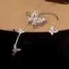 Backs Earrings 1pc Shiny Zircon Butterfly Ear Clip Without Piercing Fashion Wrap EarCuffs Earring Bride Wedding Jewelry For Women