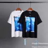 23SS Designermens T-shirts Xia Brand ow off Mona Lisa Oil Målning Arrow Kort ärm Män och kvinnor avslappnad stor lös t-shirt