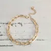 Gliederarmbänder Boho Perlen Damen Premium Edelstahl Y2K Accessoires Klobiger goldener ästhetischer Schmuck am Handgelenk Mädchen Geschenke