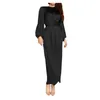 Ethnic Clothing Women's Plus Size Middle Eastern Dress Muslim Robe Temperament Long Sleeve Waisted Solid Colour Evening Party Dresses