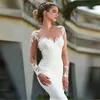 Suknia ślubna w stylu V-Neck dla kobiet 2024 Aplikacje z długim rękawem koronkowy dwór pociąg ślubny backeless vestido de noiva 328 328