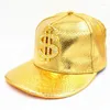 Berretti da baseball Doit in metallo dorato stile dollaro berretto da baseball da uomo cappelli snapback regolabili in pelle hip-hop per uomini e donne