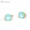 Dangle Earrings SZ Design Fashion Fashion Big Round Crystal for Women Girl Wedding Party Jewelry 585 Rose Gold Color Birthday Gifts