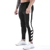 Erkekler Pantolon Mens Pamuk Gym Track Swearpants Stripe Joggers Sıradan Eğitim Egzersiz Fermuar Dip Fitness Erkek Koşu Spor Pantolon