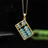 Pendants S925 Silver Natural Ice Jadeite Abacus Blue Water Pendant Exquisite Charm Fashion Fine Jewelry Best Selling Luxury Holiday Gift