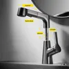 Bathroom Sink Faucets Pull Out Lift Bathroom Basin Faucet 360 Rotatable Water Mixer Stainless Steel Kitchen Sink Faucet with Pull Out Sprayer Taps