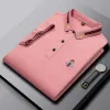 Haftowane z krótkim rękawem bawełniana koszulka polo Men S Shirt Korean Fashion Clothing Summer Luksus Top Asian Size M L XL XXL 3xl