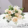 Fiori decorativi Fiore di seta finta Realistico petalo riccio Peonia Colore vibrante Pografia a bassa manutenzione Puntelli floreali artificiali per la casa