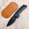 Nuovo arrivo A2240 Coltello pieghevole di sopravvivenza all'aperto D2 Black Stone Wash Drop Point Lama CNC G10 con manico in lamiera di acciaio inossidabile Cuscinetto a sfere Coltelli EDC aperti rapidamente